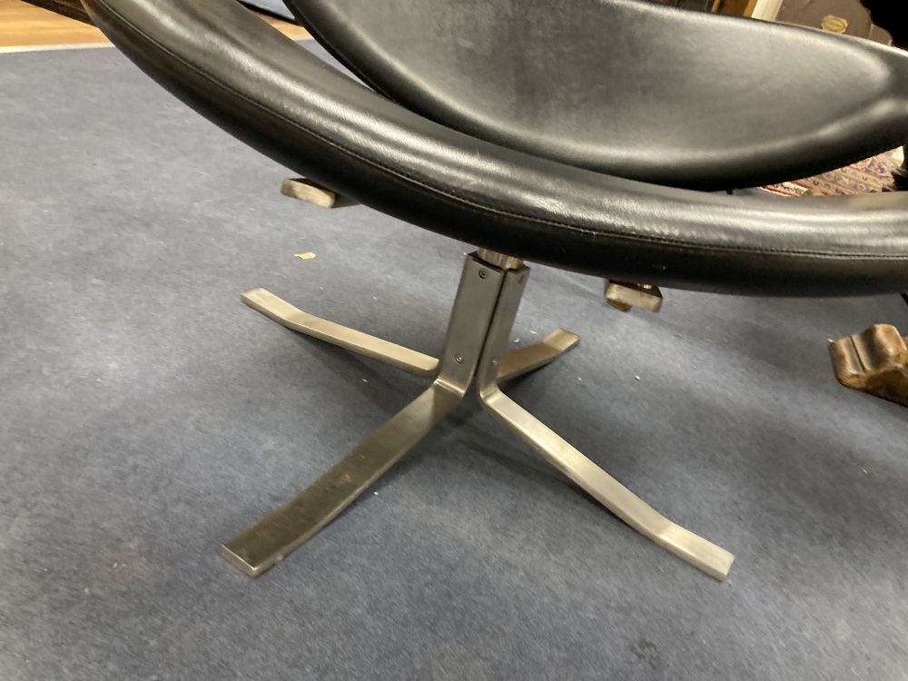 An EJ5 Corona style Lounge Chair and matching footstool,